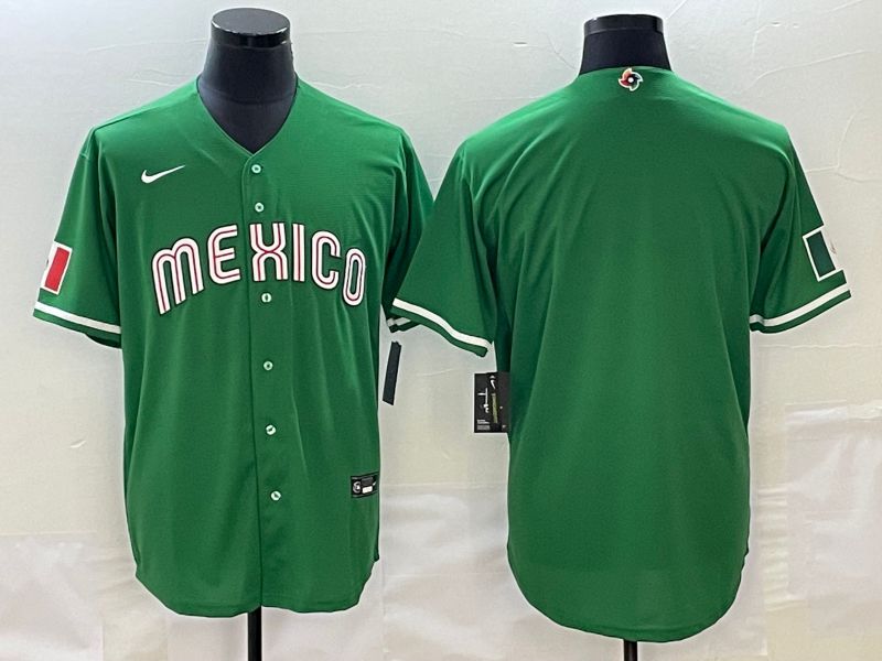 Men 2023 World Cub Mexico Blank green Nike MLB Jersey16
